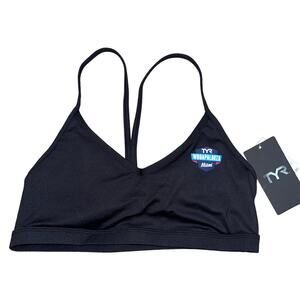 TYR Wodapalooza Miami Womens V-Neck Sports Bra - Black - Size XL 14/16 - $49